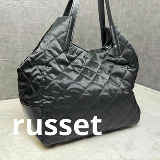 russet ブラック トートバッグ ナイロン レザー A4