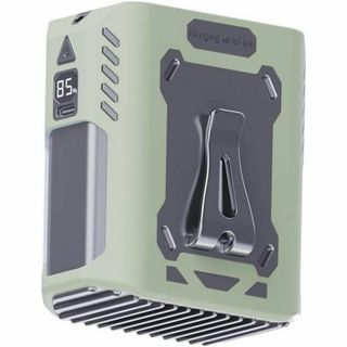 ベルトファン 腰掛け扇風機 強力 携帯扇風機 首掛け/腰掛け/卓上 グリーン(ノーカラージャケット)