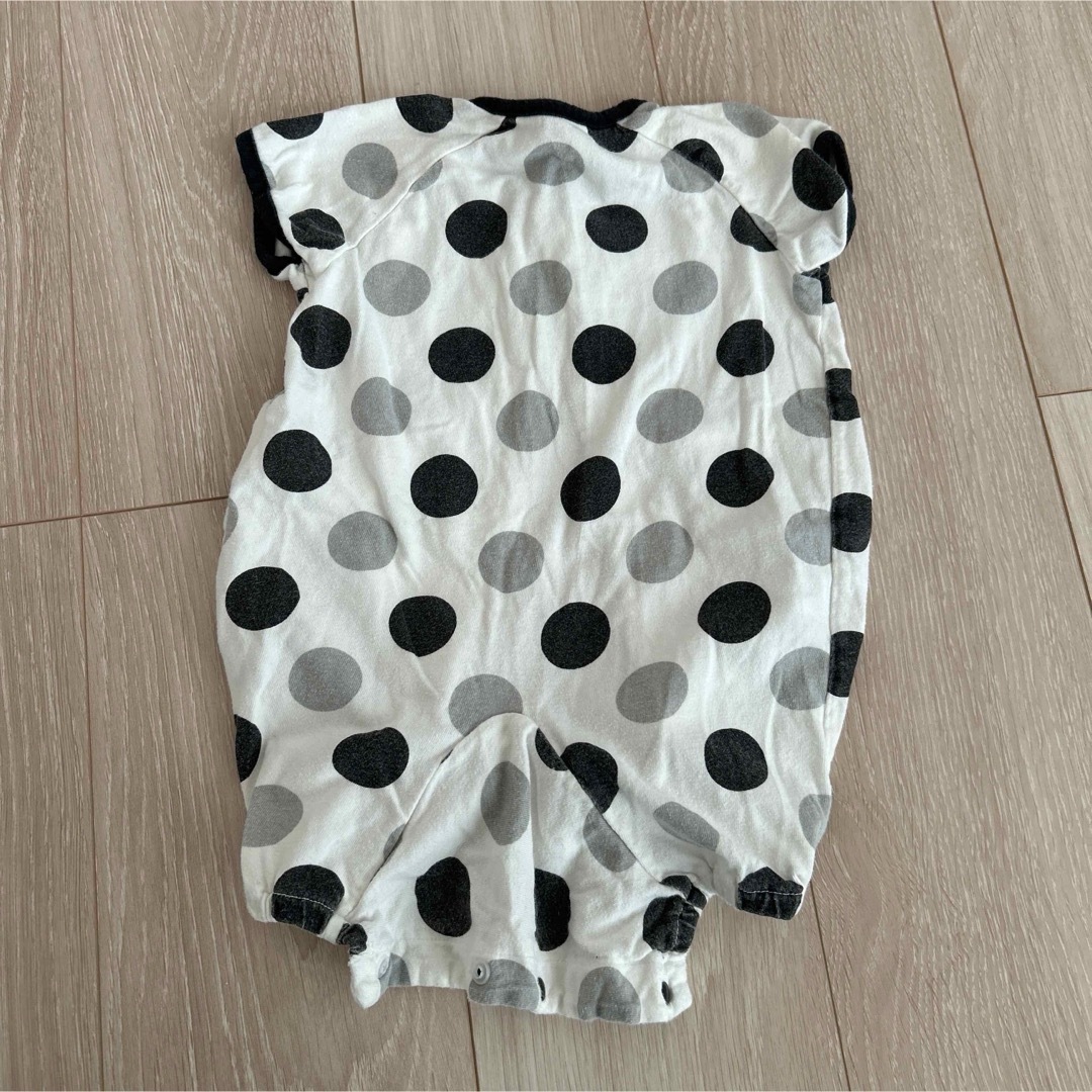 水玉　パンダ　ツーウェイオール　ドレスオール 50-60cm キッズ/ベビー/マタニティのベビー服(~85cm)(カバーオール)の商品写真