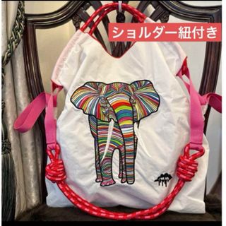 新品 Ball&Chain MULGA モルガ エコバッグ ゾウ 白 M 肩紐付(エコバッグ)