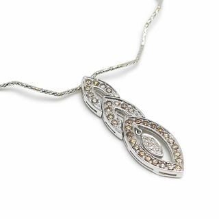 ダイヤモンドネックレス K18WG・ダイヤ1.40ct ブラウンダイヤ(ネックレス)