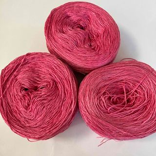 手染めサマーヤーン極細糸3玉約300g +35g(生地/糸)