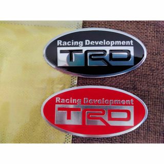 2個セット！【新製品】TRD SPORTS アルミ エンブレム ステッカー W(車外アクセサリ)