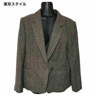 東京スタイル/テーラードジャケット/ツイード柄/ブラウン/ビジネス/通勤(テーラードジャケット)