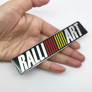【新入荷】高品質　アルミ製のRALLI ART（三菱）エンブレムステッカー A(車外アクセサリ)