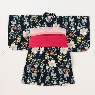 プティマイン(petit main)の花柄　浴衣　110cm petitmain(甚平/浴衣)