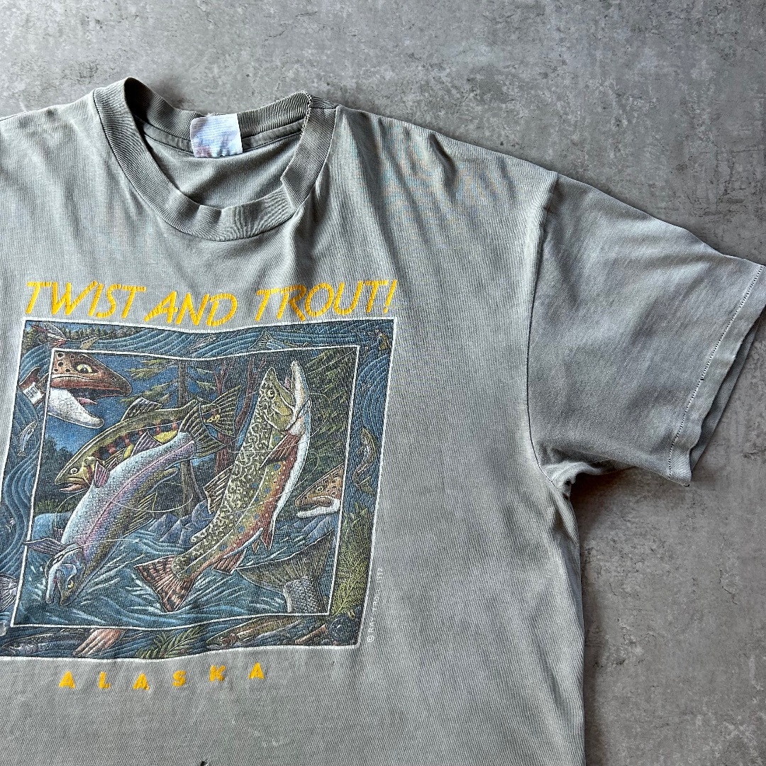 Hanes(ヘインズ)の90s Hanes レイトロール アートtシャツ USA製 墨黒 XL メンズのトップス(Tシャツ/カットソー(半袖/袖なし))の商品写真
