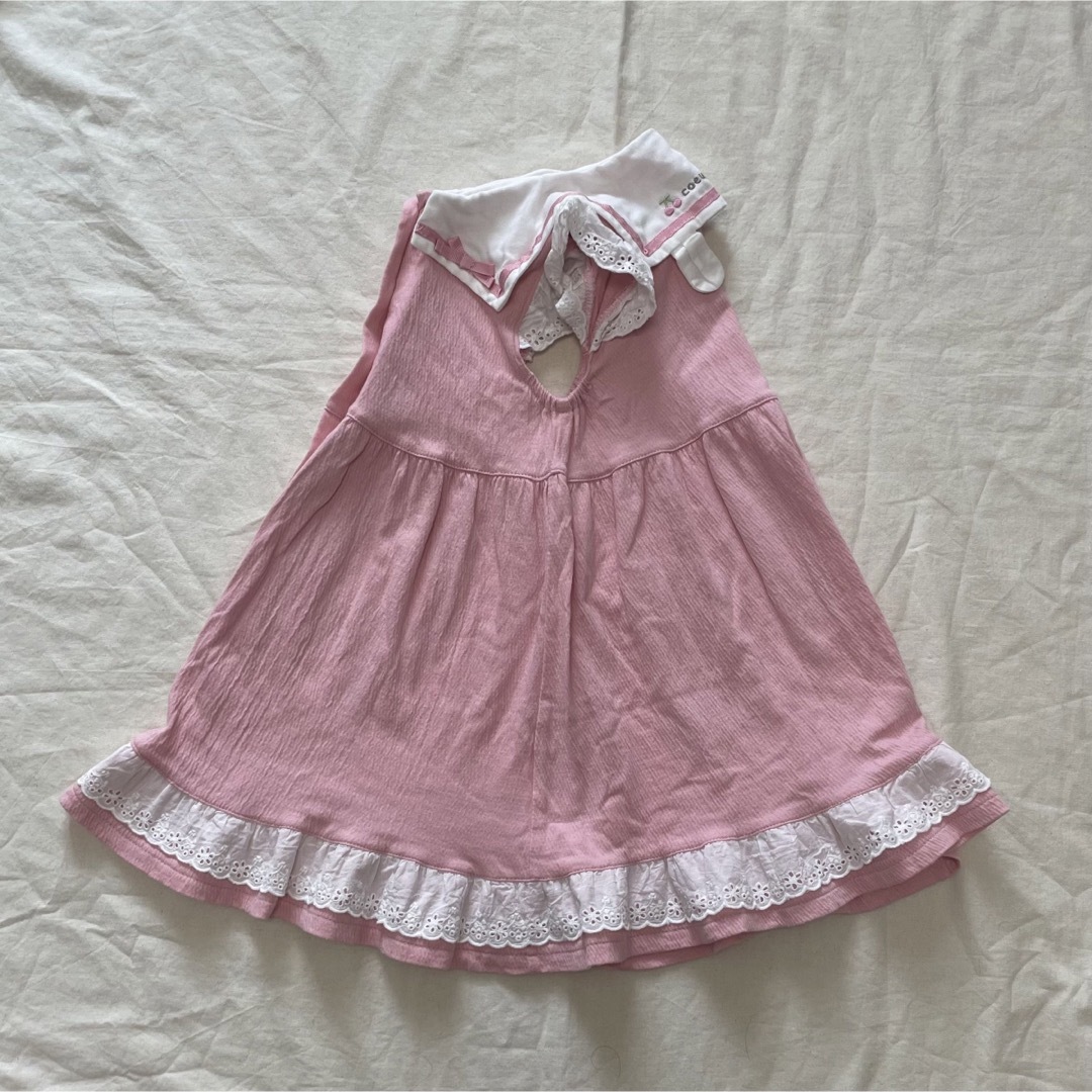 coeur a coeur(クーラクール)のcoeur a coeur 100㎝ ワンピース　セーラー衿付き　うさ耳　フリル キッズ/ベビー/マタニティのキッズ服女の子用(90cm~)(ワンピース)の商品写真