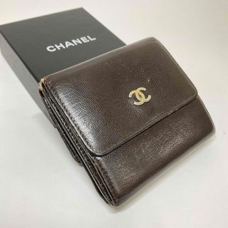 シャネル(CHANEL)の正規品　シャネル　レザー　折り財布　Wホック　ココマーク(財布)