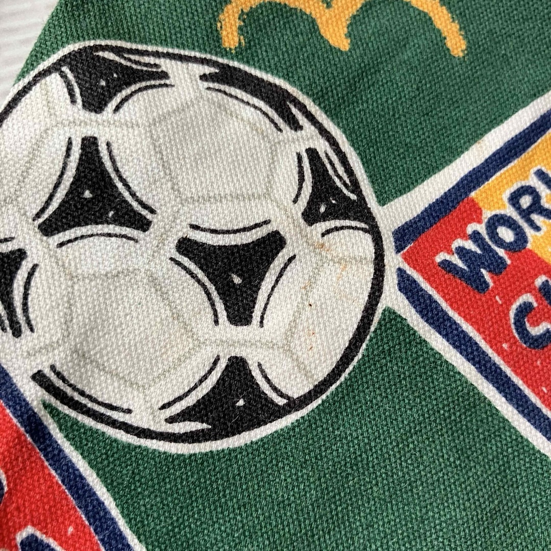 【中古品】手作り ハンドメイド ナップザック サッカー サッカーボール柄 キッズ/ベビー/マタニティのこども用バッグ(その他)の商品写真
