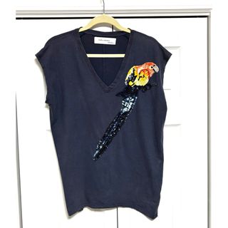 ザラ(ZARA)のZARA COLLECTION ザラコレクション ノースリーブ　鳥スパンコール(シャツ/ブラウス(半袖/袖なし))