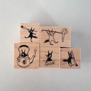 ハンコ 5点セット もりりんごさん 国内作家 スタンプ(印鑑/スタンプ/朱肉)