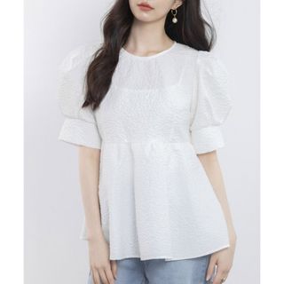 SAISON DE PAPILLON - 【新品】フクレジャガードパフスリープブラウス