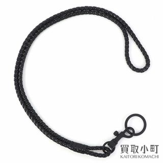 BOTTEGA VENETA - 【美品】ボッテガヴェネタ【BOTTEGA VENETA】イントレチャート ネックストラップ ブラック フック キーリング付き 113540 BV INTRECCIATO STRAP【SAランク】【中古】