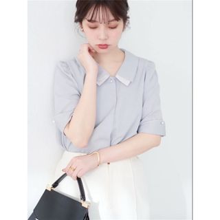 natural couture - ナチュラルクチュール osono配色重ね衿三角カフスブラウス