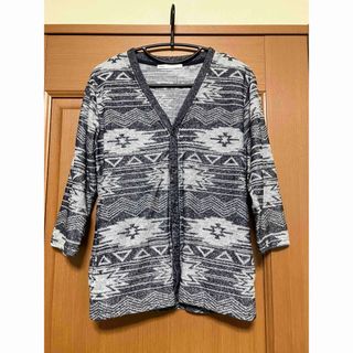 イッカ(ikka)のikka イッカ　メンズ　アーガイル柄ニットカーディガン　M 七分袖(カーディガン)