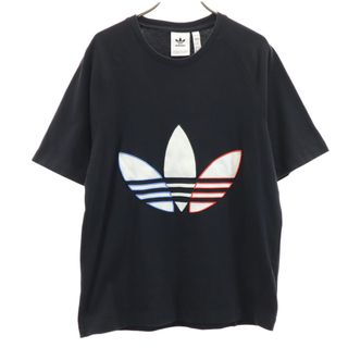 古着 adidas Originals アディダスオリジナルス トレフォイルロゴ 半袖 Tシャツ S ブラック メンズ(Tシャツ/カットソー(半袖/袖なし))