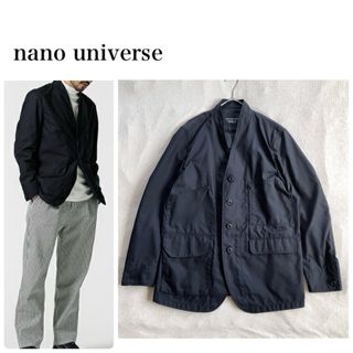 ナノユニバース(nano・universe)の極美品＊ナノユニバース マルチポケットスタンドカラーブルゾン 完売品 ネイビー(ブルゾン)