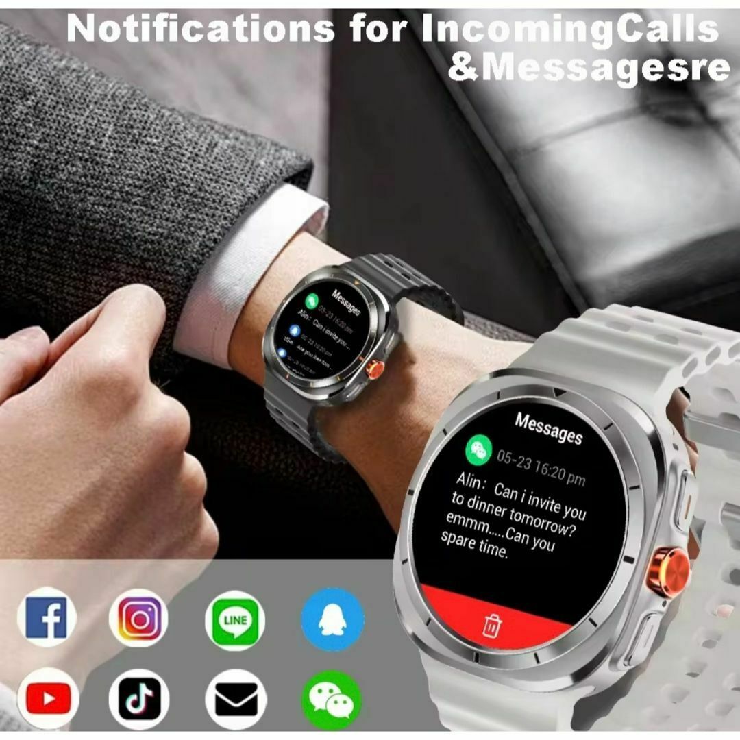 【新品•未使用】LAXASFIT スマートウォッチ GT7 ウルトラ メンズの時計(腕時計(デジタル))の商品写真