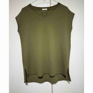 ワッフルTシャツ トップス フレンチスリーブ