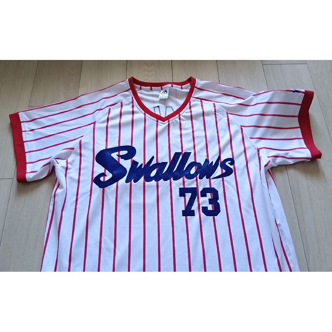 Majestic(マジェスティック)の【限定】ヤクルト　スワローズ　復刻　野村　ホーム　ユニフォーム　マジェスティック スポーツ/アウトドアの野球(応援グッズ)の商品写真