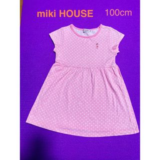 ミキハウス(mikihouse)のmiki HOUSE  半袖　ワンピース　ピンク100  チュニック(ワンピース)