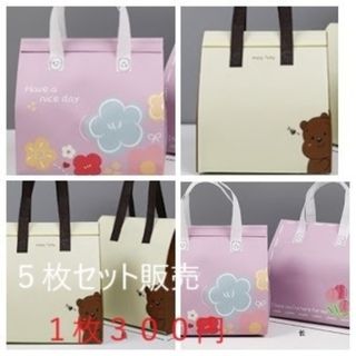 使い捨て 保冷バッグ ５枚セット 折り畳み 保冷袋 保冷ランチバッグ　携帯用(弁当用品)