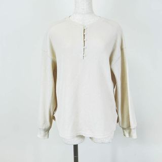 EASON REASON ヘンリーネック メンズライクなワッフルトップス【17】