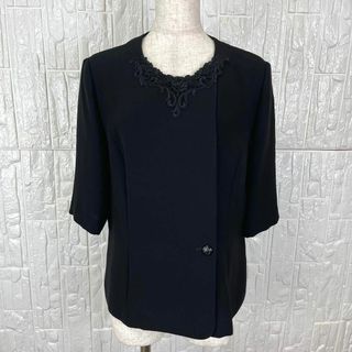 【美品】冠婚葬祭OK◎ 黒トップス　フォーマル対応✨　大きめサイズ 【993】