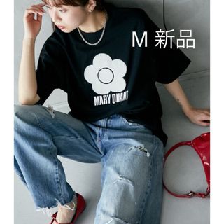マリークヮント(MARY QUANT)の【新品】 M黒　MARY QUANT マリークワント 相良刺繍 Tシャツ(Tシャツ(半袖/袖なし))