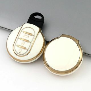 BMWミニ MINI用 キーケース TPUキーカバー 白金(車内アクセサリ)