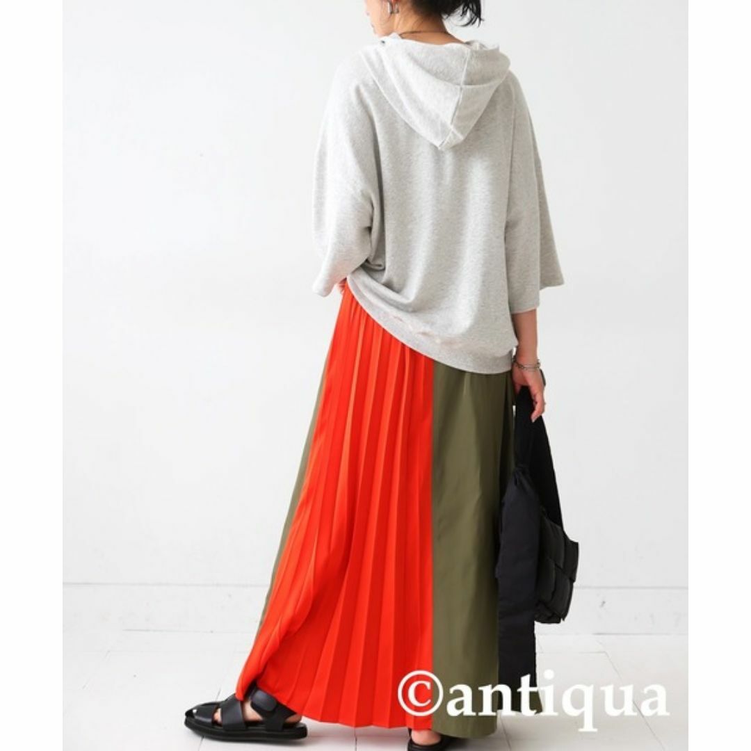 antiqua(アンティカ)の【antiqua】唯一無二の存在感『アシメプリーツスカート』【アンティカ】 レディースのスカート(ロングスカート)の商品写真