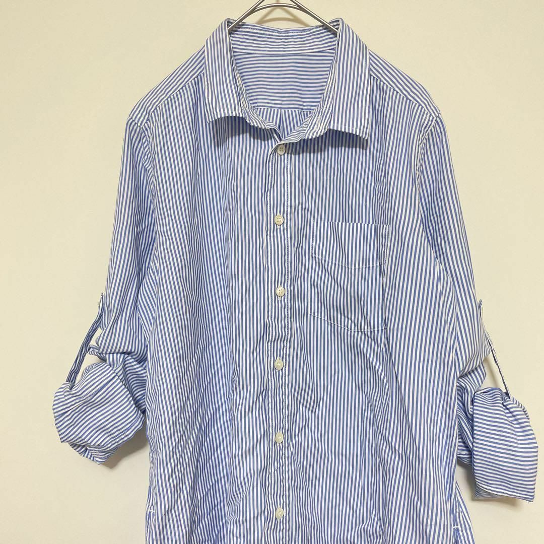 MACPHEE(マカフィー)のマカフィー◇トゥモローランド　前開きロングシャツストライプワンピース【M】日本製 レディースのトップス(シャツ/ブラウス(長袖/七分))の商品写真