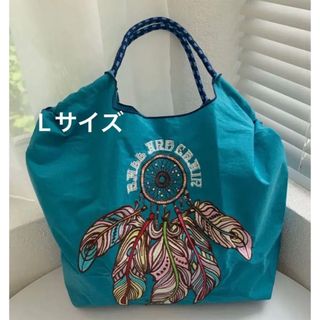 Lサイズ　刺繍　エコバッグ　大容量　ボールアンドチェーン(トートバッグ)