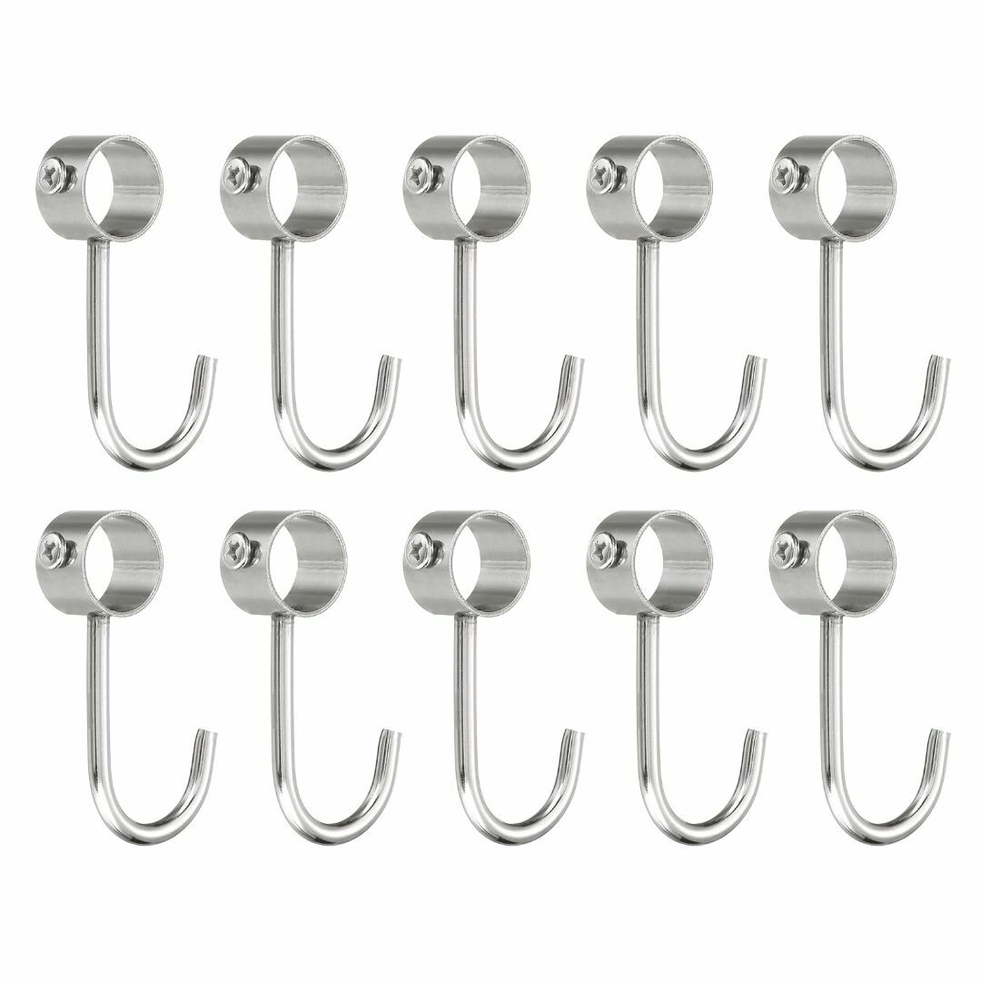 uxcell 10個セットのパイプロッドフック ステンレス製 内径19mm/0. インテリア/住まい/日用品の収納家具(棚/ラック/タンス)の商品写真