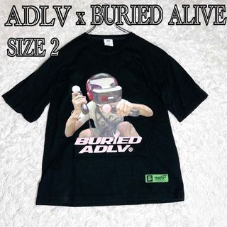 希少ADLV x BURIED ALIVE コラボ Tシャツ ブラック 韓国(Tシャツ/カットソー(七分/長袖))