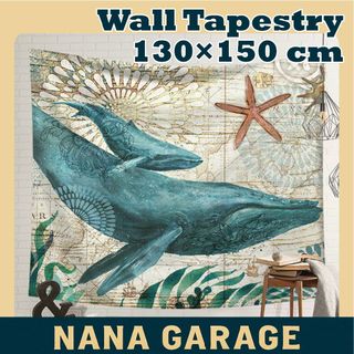 ★タペストリ_12★クジラ タペストリー[20250721]キッズスペース 旗 (絵画/タペストリー)