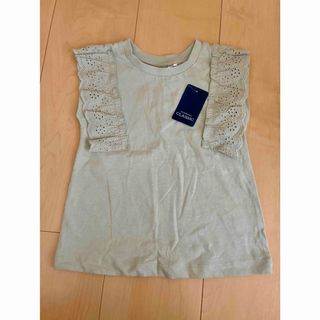 ニシマツヤ(西松屋)の【西松屋】レース付き ミントグリーン タンクトップ 90サイズ タグ付き(Tシャツ/カットソー)