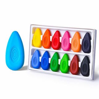 Four Candies クレヨン 12色 水滴型 可愛い 持ちやすい 手汚れな(その他)