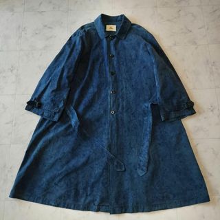 名作 OUTIL MANTEAU UZES インディゴムラ染め 羊飼い M~L(ステンカラーコート)