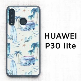 HUAWEI P30lite ヤシの木と車 カバー(Androidケース)