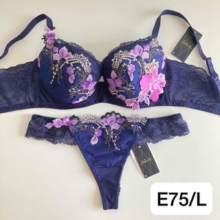ワコール(Wacoal)のワコール　サルート　E75/L　KO　91　脇高ブラ　ソング　タンガ(ブラ&ショーツセット)