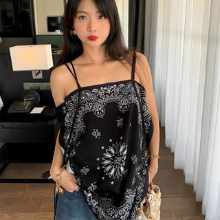 トゥデイフル(TODAYFUL)のLUOLUOJUANJIE バンダナ キャミソールトップス ワンピース リボン (ミニワンピース)