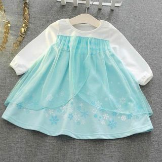 新品 90㎝ エルサ ワンピース コスチューム 長袖 ベビー 女の子(その他)