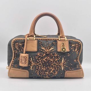 ロエベ(LOEWE)のロエベ デニム アマソナ ウッドビーズ ハンドバッグ 2007年限定(ハンドバッグ)