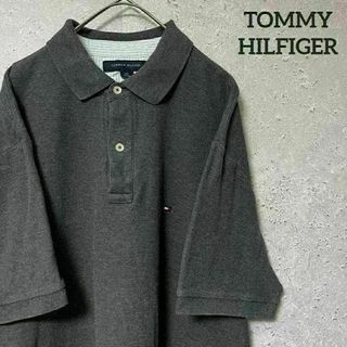 TOMMY HILFIGER トミーヒルフィガー ポロシャツ 刺繍 シンプル L(ポロシャツ)