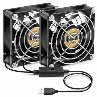 Mauknci usb ファン 静音 5v 3段階風量調整 usbファン 8cm(PC周辺機器)