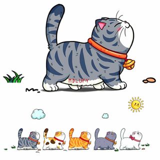MDLUFY 猫すてっかー 車 カーステッカー ペットの猫猫 イラスト 防水仕様(その他)