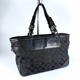 コーチ(COACH)の【良品】COACH コーチ　シグネチャー　レザー　キャンバス　トートバッグ(トートバッグ)