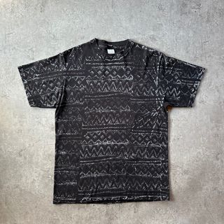 90s オーシャンパシフィック 総柄tシャツ USA製 ブラック L